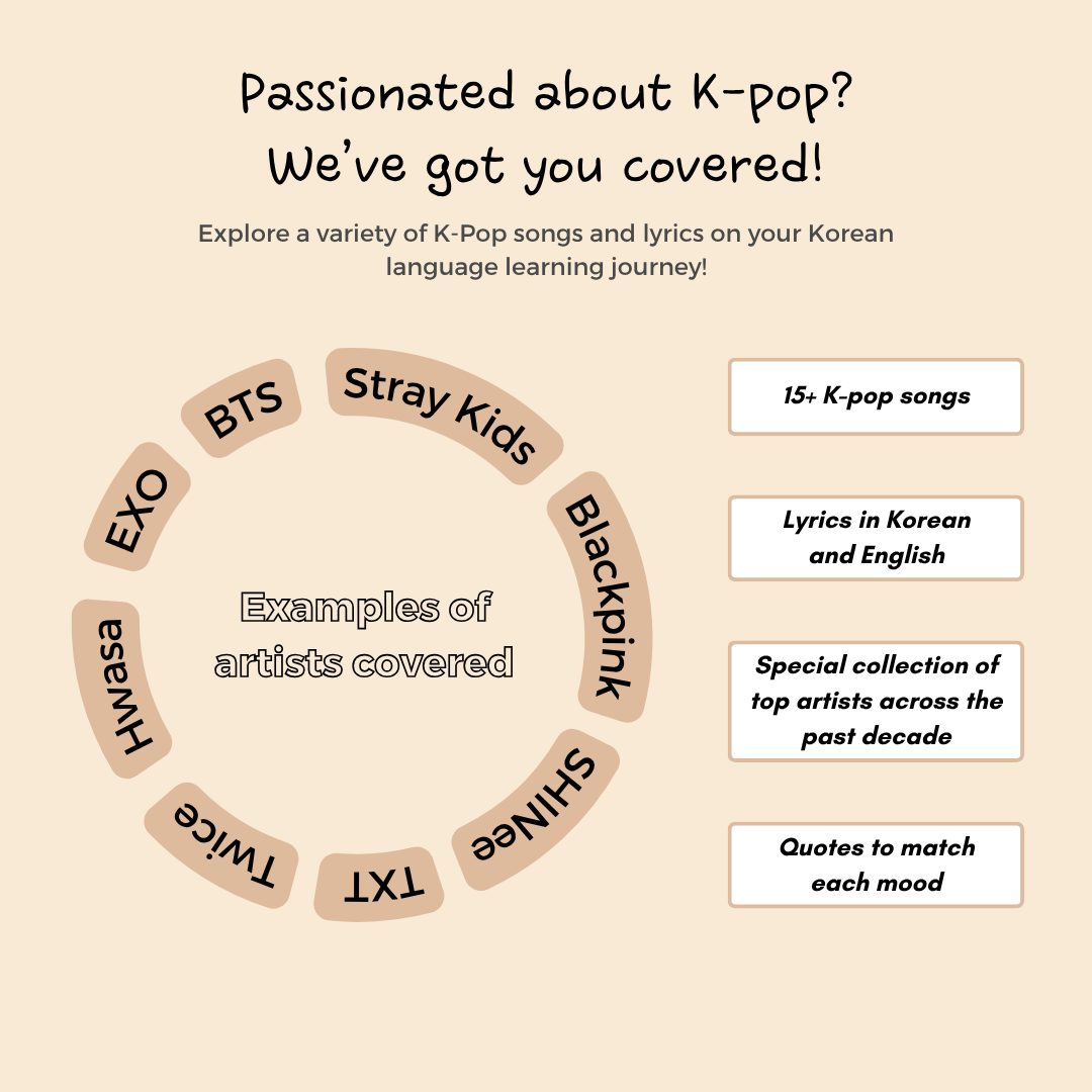 K-Pop Beats & K-Drama Feels: Learn Korean with your favorite lyrics and drama quotes